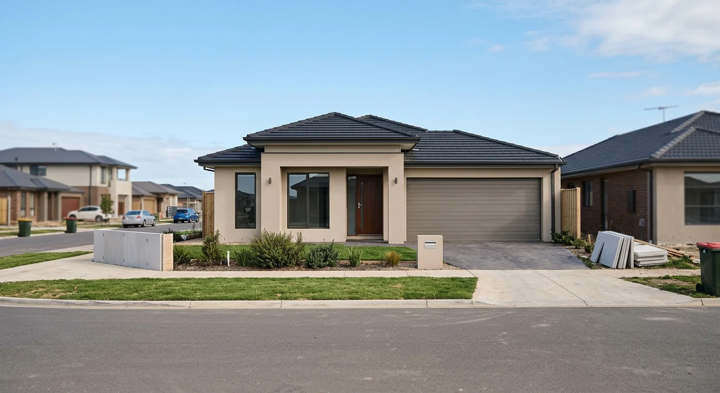 Newly built home with rendered Hebel cladding finish on a Hampton Park street