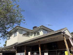 Rear view of the rendered upper storey and roofline, Endeavour Hills